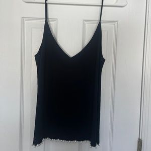 Zara Black Tank with Pearls- M